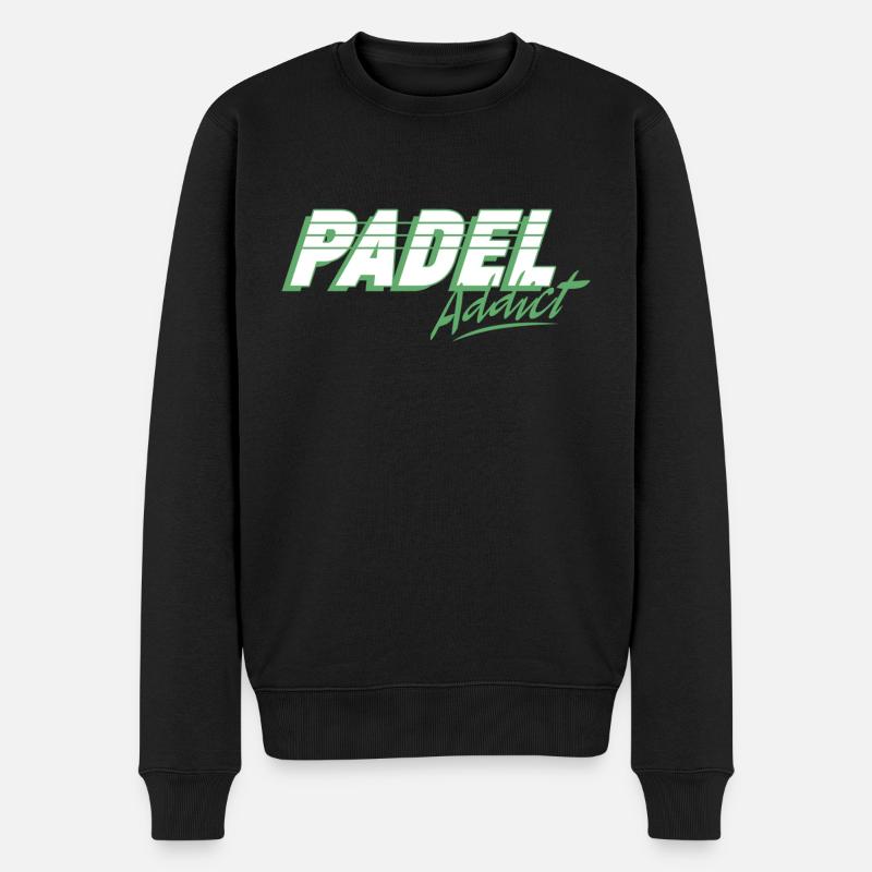 Padel Addict Padel Spieler - Männer Premium Bio Pullover - Schwarz