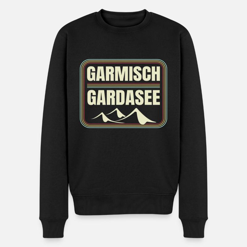 Alpenüberquerung Garmisch Gardasee - Männer Premium Bio Pullover - Schwarz