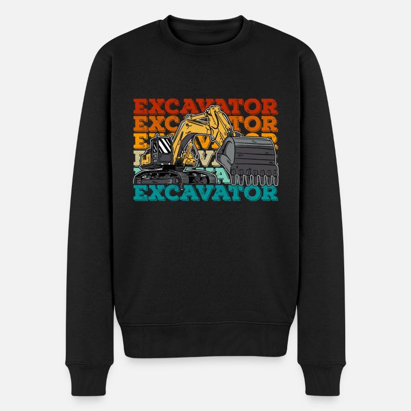 Bagger Bagger Bagger Bauarbeiter - Männer Premium Bio Pullover - Schwarz