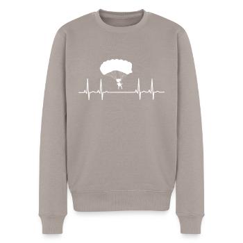 Base Jumping - Männer Premium Bio Pullover - Taupe - Vorne - Nico (187cm)