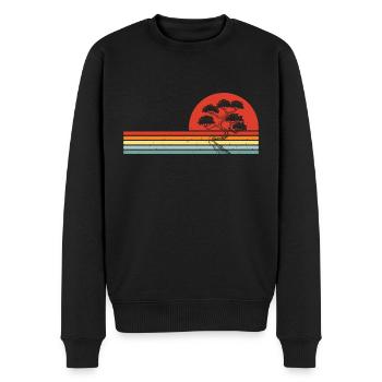 Bonsai - Männer Premium Bio Pullover - Schwarz - Vorne - Nico (187cm)