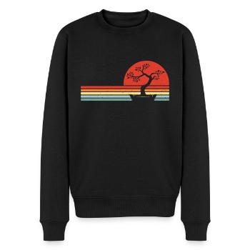 Bonsai - Männer Premium Bio Pullover - Schwarz - Vorne - Nico (187cm)