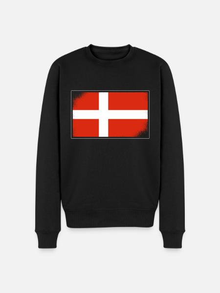 Danmarks flag Skandinavien Danske Flag Rejser - Økologisk premium-sweatshirt til mænd - sort