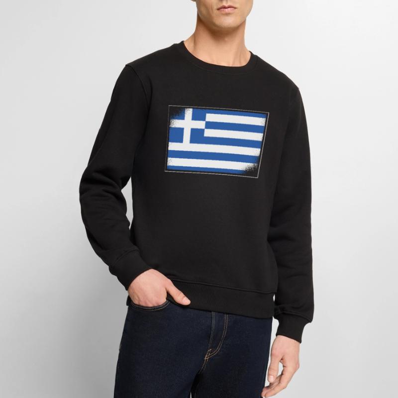 Drapeau de la Grèce Hellas Athènes Drapeau de la Grèce Pull Premium bio Homme