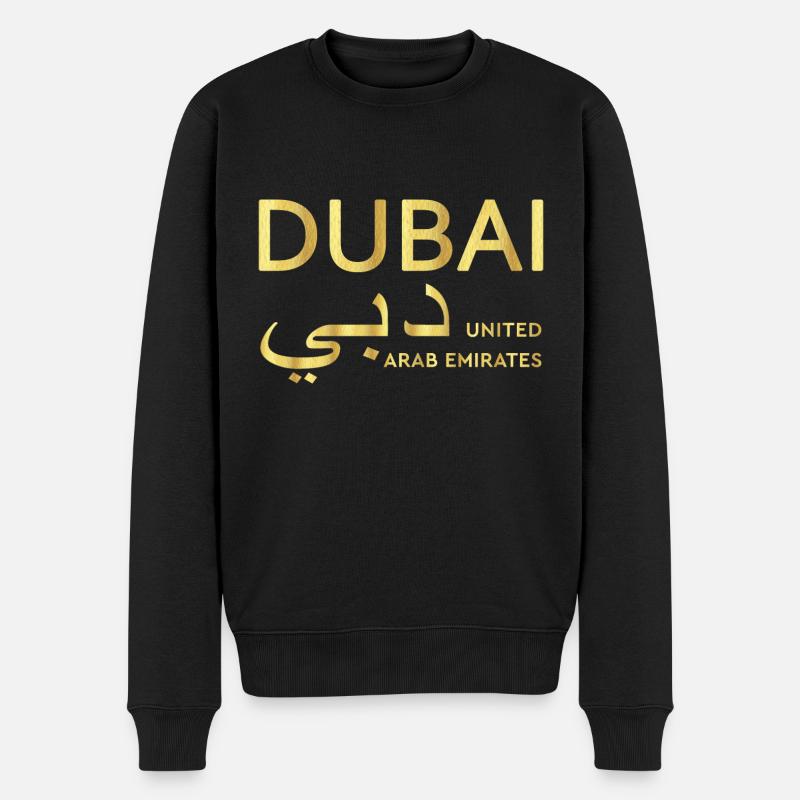 Dubai Gold T-Shirt Vereinigte Arabische Emirate - Männer Premium Bio Pullover - Schwarz
