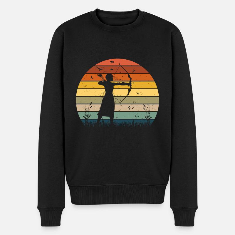Bogenschießen T-Shirt Meister Der Präzisionsbogens - Männer Premium Bio Pullover - Schwarz
