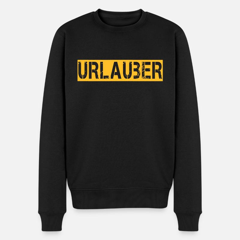 URLAUBER - Männer Premium Bio Pullover - Schwarz