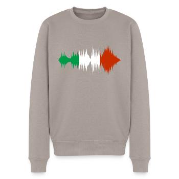 Italien Fahne Vintage Italienische Fahne Used Look - Männer Premium Bio Pullover - Taupe - Vorne - Nico (187cm)