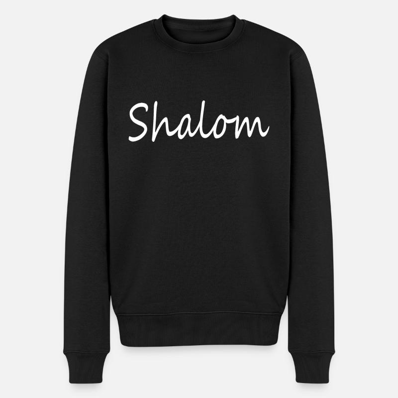Shalom - Männer Premium Bio Pullover - Schwarz