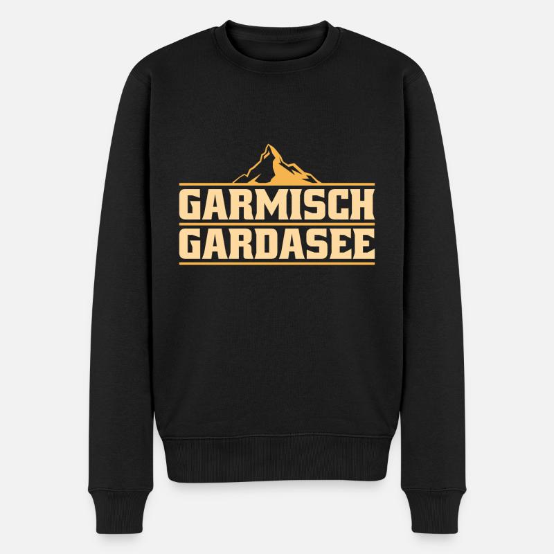 Alpenüberquerung Garmisch Gardasee - Männer Premium Bio Pullover - Schwarz