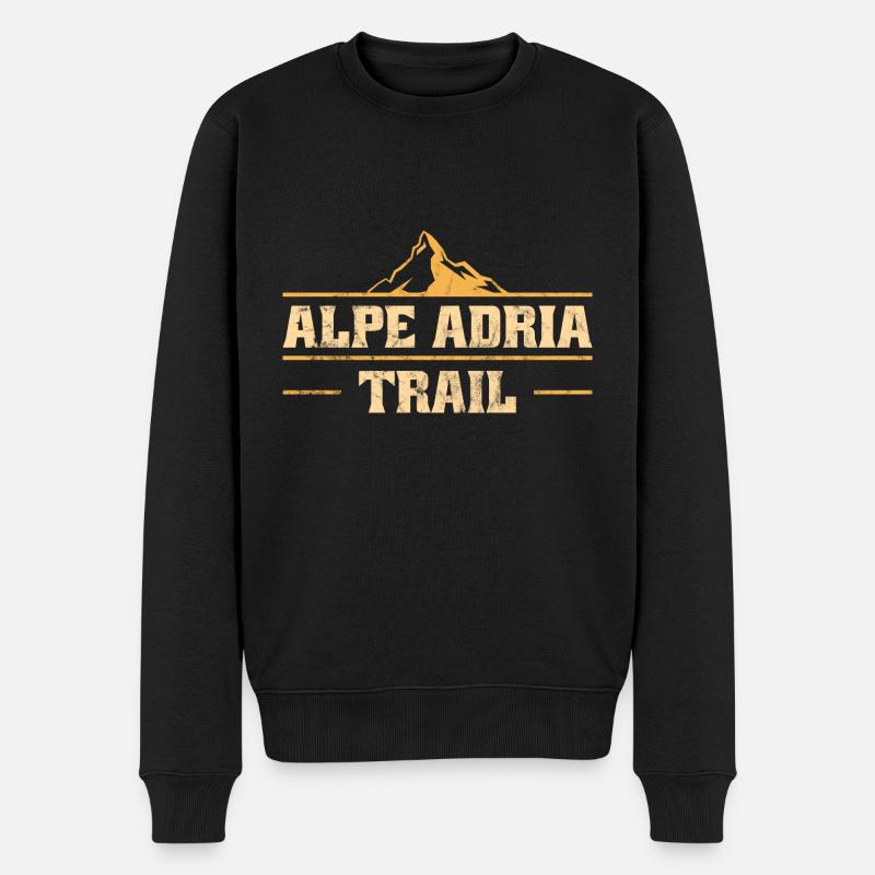 Alpenüberquerung Alpe Adria Trail Ferwanderweg - Männer Premium Bio Pullover - Schwarz