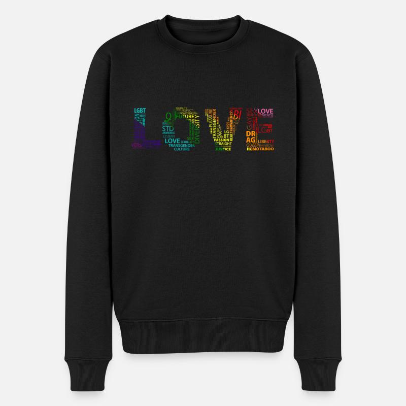 LGBT Liebe - Männer Premium Bio Pullover - Schwarz