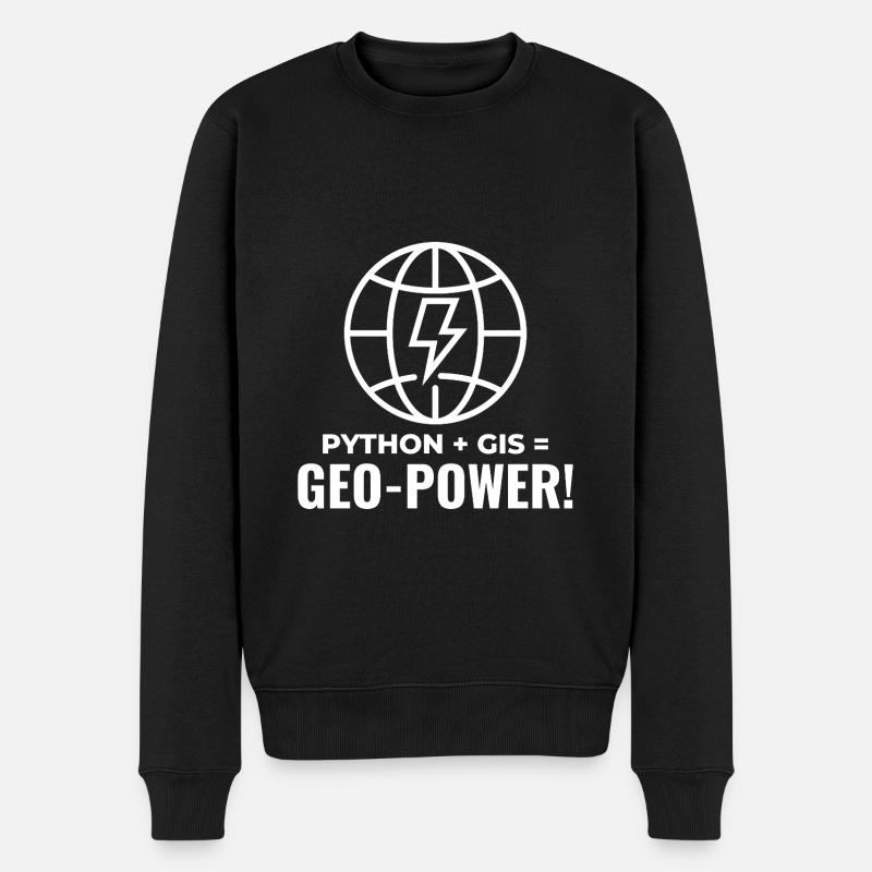 Python SIG Géo-Puissance Programmation Géospatial - Pull Premium bio Homme - noir
