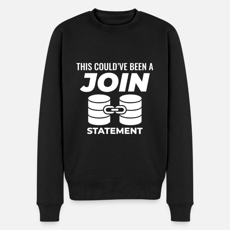 Programmierdaten für SQL Join-Datenbankanweisungen - Männer Premium Bio Pullover - Schwarz