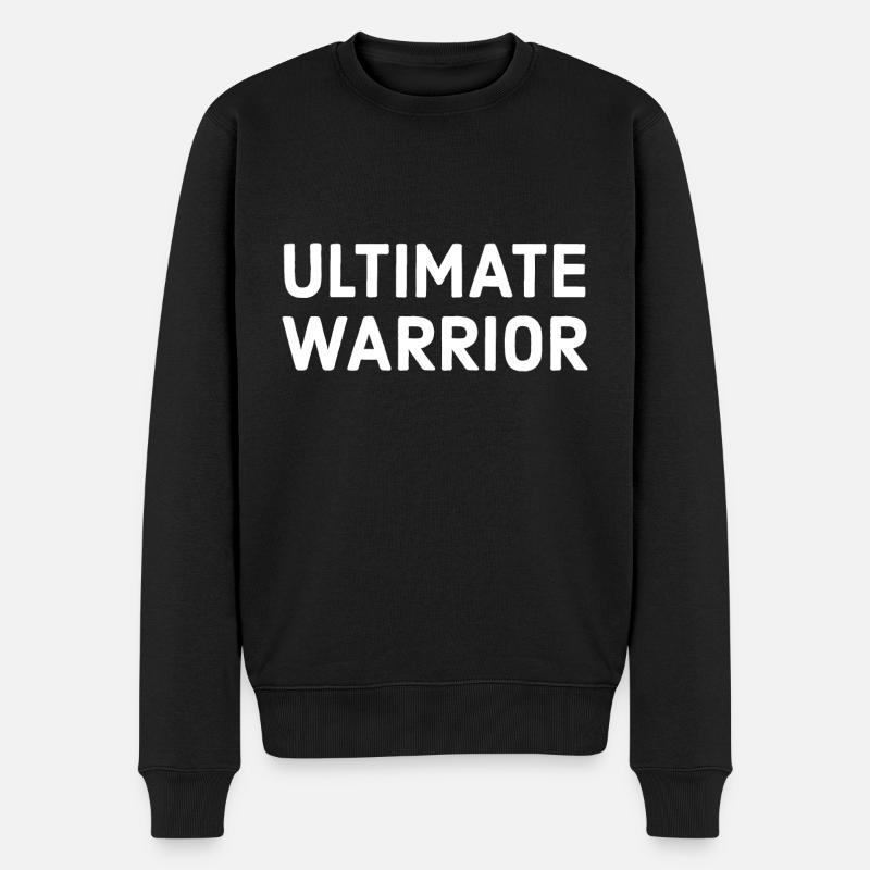 Ultimate warrior white - Männer Premium Bio Pullover - Schwarz