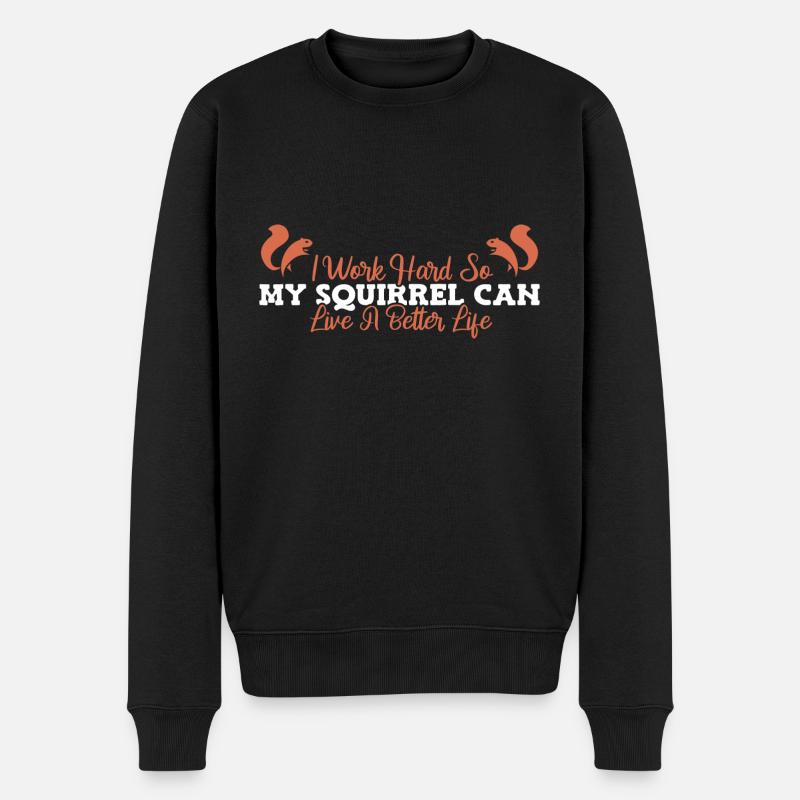 Eichhörnchen - Männer Premium Bio Pullover - Schwarz