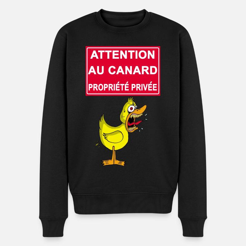 Attention au canard jaune - Pull Premium bio Homme - noir