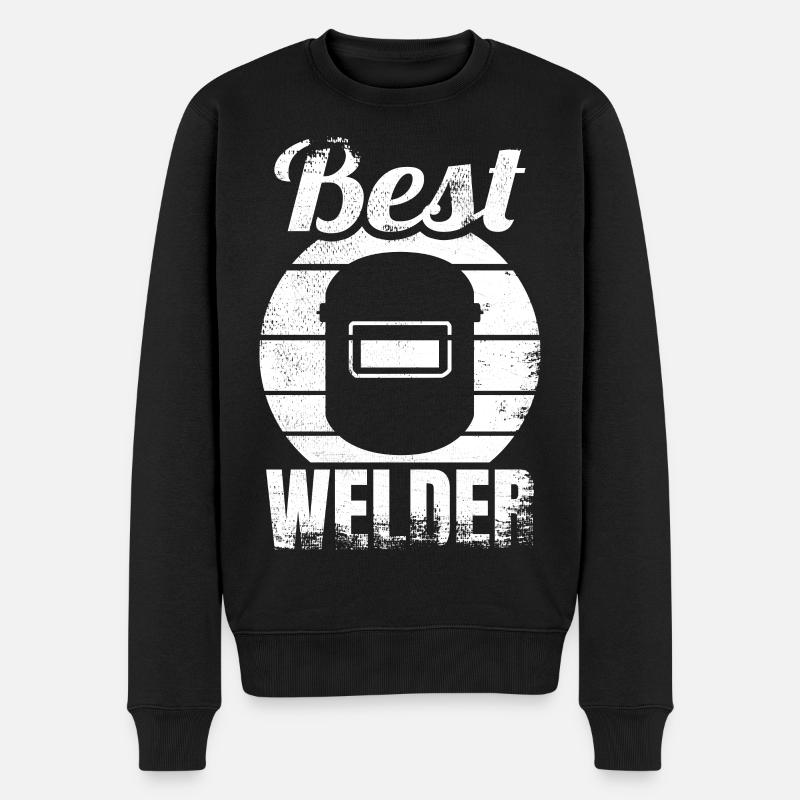 Schweißer - Männer Premium Bio Pullover - Schwarz