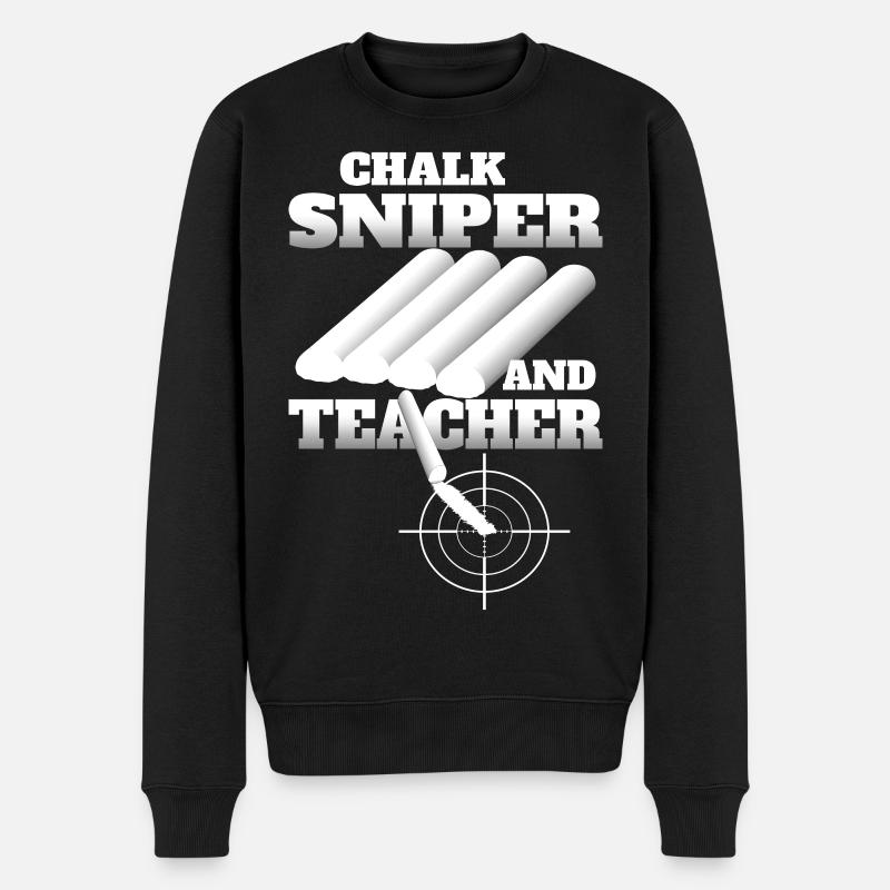Kreide Scharfschütze und Lehrer - Männer Premium Bio Pullover - Schwarz