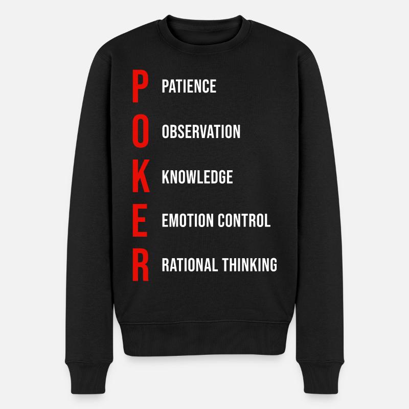 Poker Mentalité Patience Observation Connaissances - Pull Premium bio Homme - noir