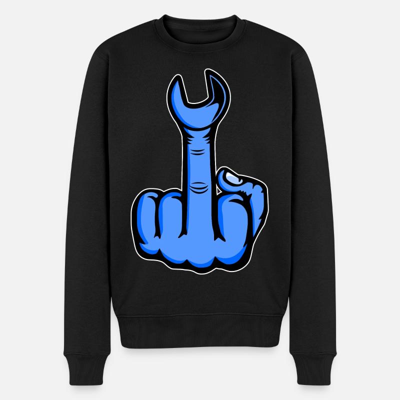 Majeur bleu avec clé à molette - Pull Premium bio Homme - noir