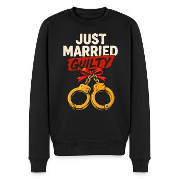 Just Married Guilty Funny Newlywed Humor Tee - Men's Premium Organic Jumper - black - Front - Nico (187cm)