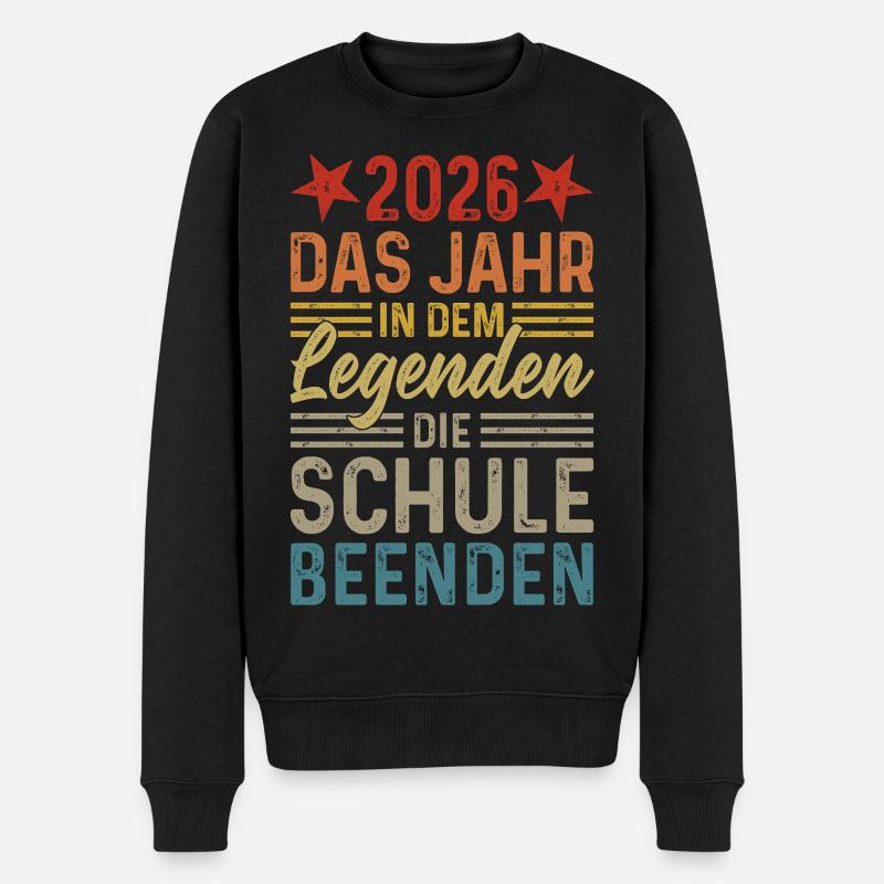 2026 Das Jahr in dem Legenden die Schule beenden - Männer Premium Bio Pullover - Schwarz