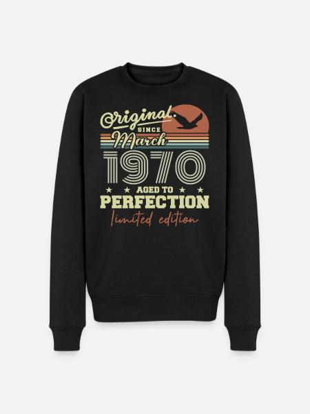 Birthday March 1970 - Men's Premium Organic Jumper - black