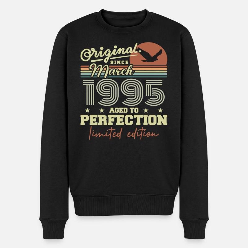 Geburtstag März 1995 - Männer Premium Bio Pullover - Schwarz