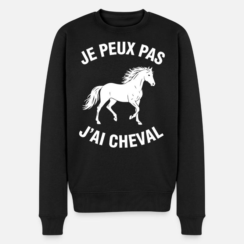 Je Peux Pas J'ai Cheval - Pull Premium bio Homme - noir