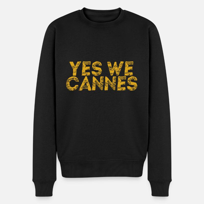 Yes We Cannes Geschenkidee Frankreich französisch - Männer Premium Bio Pullover - Schwarz