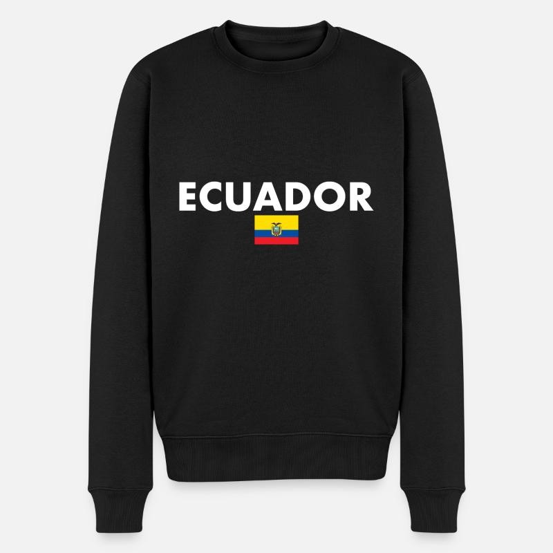 Ecuador Ecuadorianische Flagge - Männer Premium Bio Pullover - Schwarz