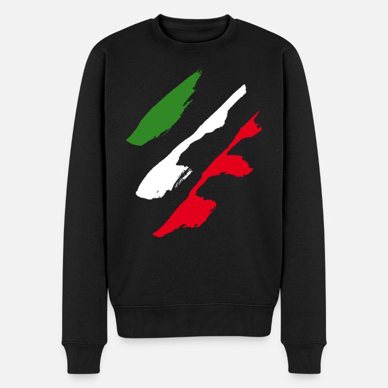 Italien Style Flagge - Männer Premium Bio Pullover - Schwarz