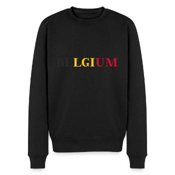 Idée cadeau Belgique Drapeau Belge - Pull Premium bio Homme - noir - Devant - Nico (187cm)