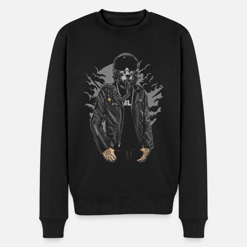 Sky Fighter - Männer Premium Bio Pullover - Schwarz
