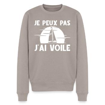 Je Peux Pas J'Ai Voile - Pull Premium bio Homme - taupe - Devant - Nico (187cm)