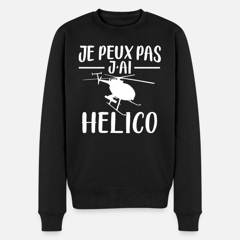 Je Peux Pas J'Ai Helico - Pull Premium bio Homme - noir