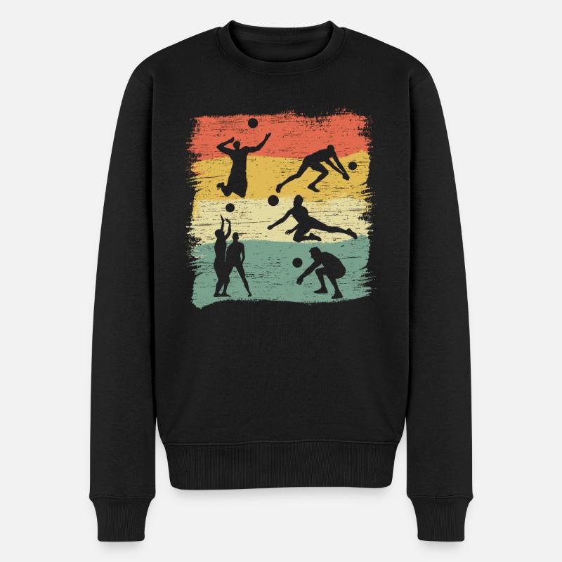 Volleyball Beach-Volleyball Volleyball-Spieler - Männer Premium Bio Pullover - Schwarz