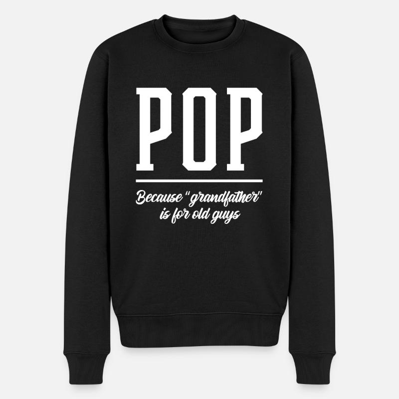 Pops Granddad - Fathers Day Gift - Männer Premium Bio Pullover - Schwarz