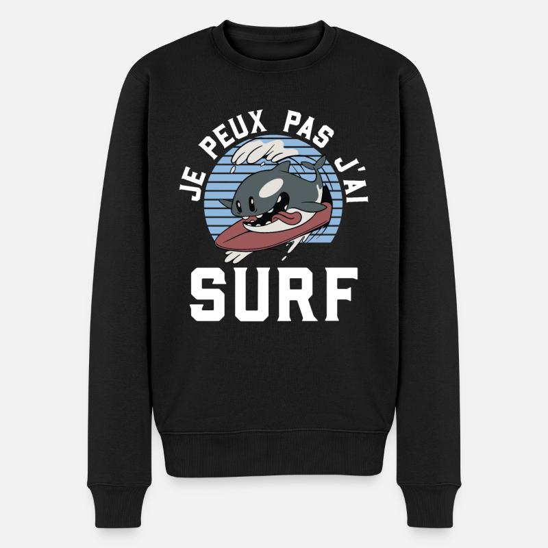 Ich kann nicht - Männer Premium Bio Pullover - Schwarz