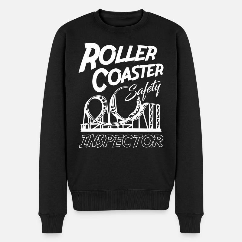 Roller Coaster Safety Inspector - Men's Premium Organic Jumper - black
