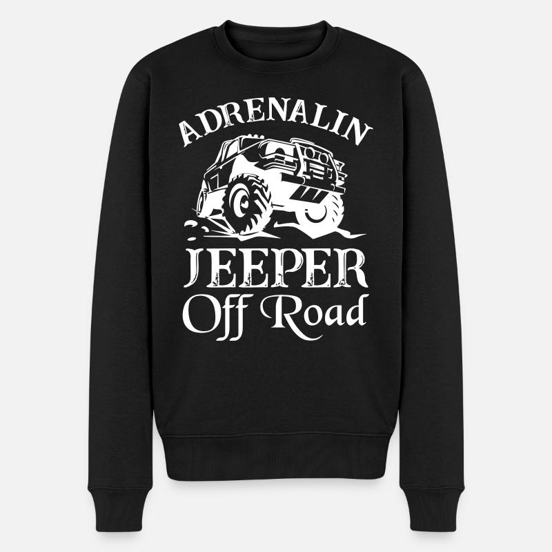 Adrenalin Jeeper Off Road - Männer Premium Bio Pullover - Schwarz
