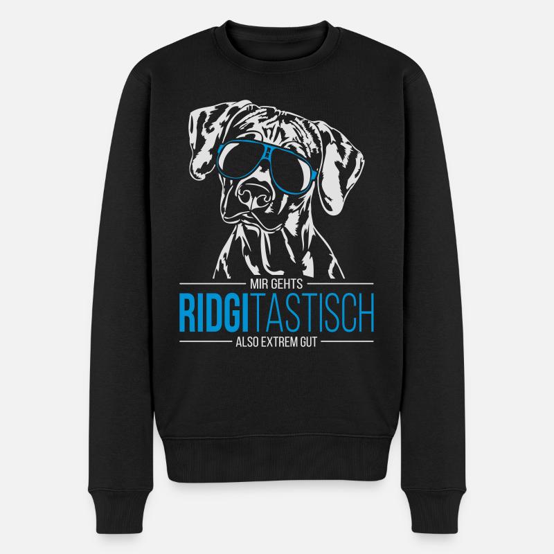 RIDGITASTISCH Rhodesian Ridgeback Wilsigns Hunde - Männer Premium Bio Pullover - Schwarz