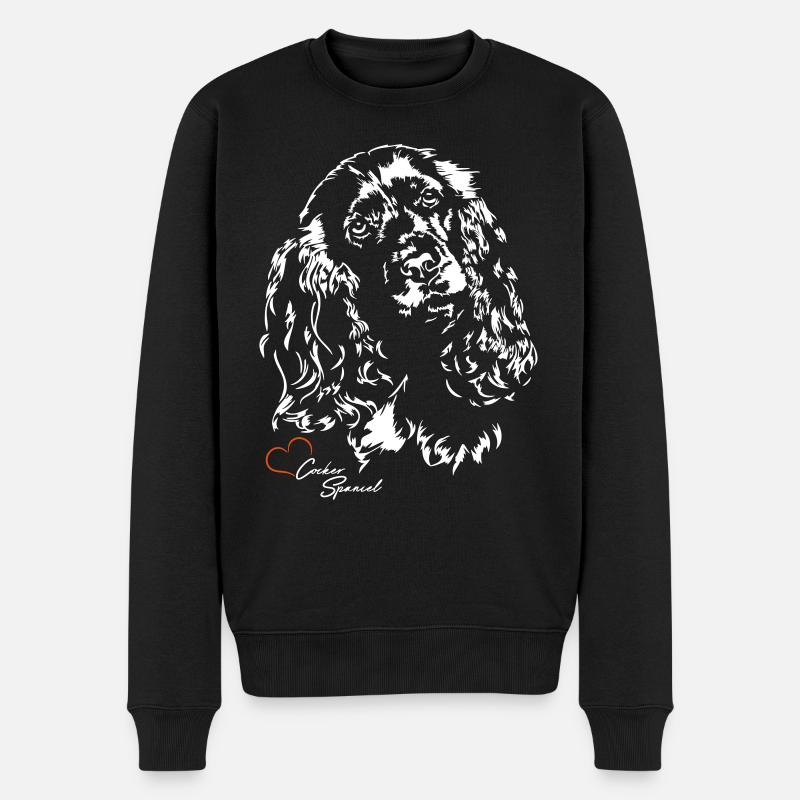 COCKER SPANIEL Portrait Wilsigns - Männer Premium Bio Pullover - Schwarz
