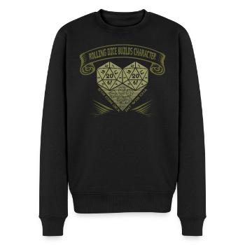 Rolling Dice crée du caractère - RPG de table D20 - Pull Premium bio Homme - noir - Devant - Nico (187cm)