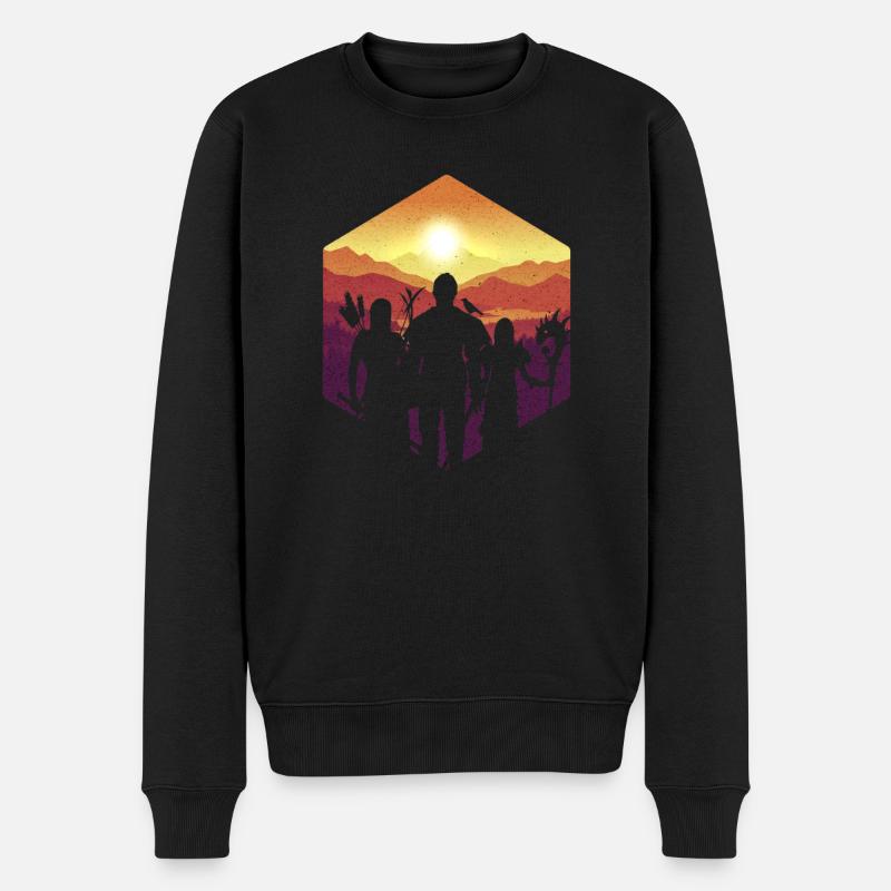 Cooles Fantasy D20 Würfel Gruppen Silhouette RPG - Männer Premium Bio Pullover - Schwarz