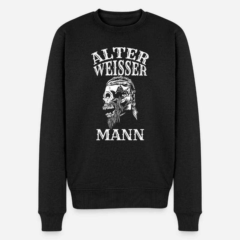 Alter weisser Mann - Männer Premium Bio Pullover - Schwarz