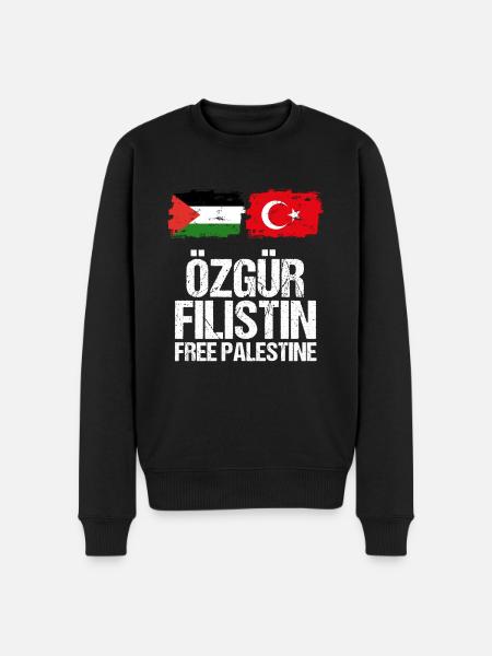 Türkiye Filistin Palæstina Støtte Tyrkiet Gaza - Økologisk premium-sweatshirt til mænd - sort