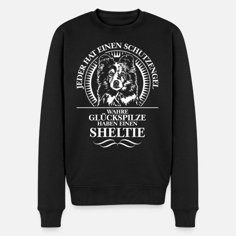 SHELTIE Schutzengel Hundespruch Hunde WILSIGNS - Männer Premium Bio Pullover - Schwarz
