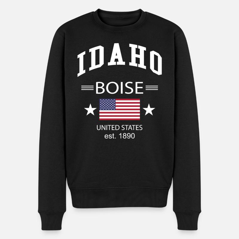 Idaho - Männer Premium Bio Pullover - Schwarz